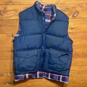 Retro down filled vest. Reversible.Burberry London plaid style pattern